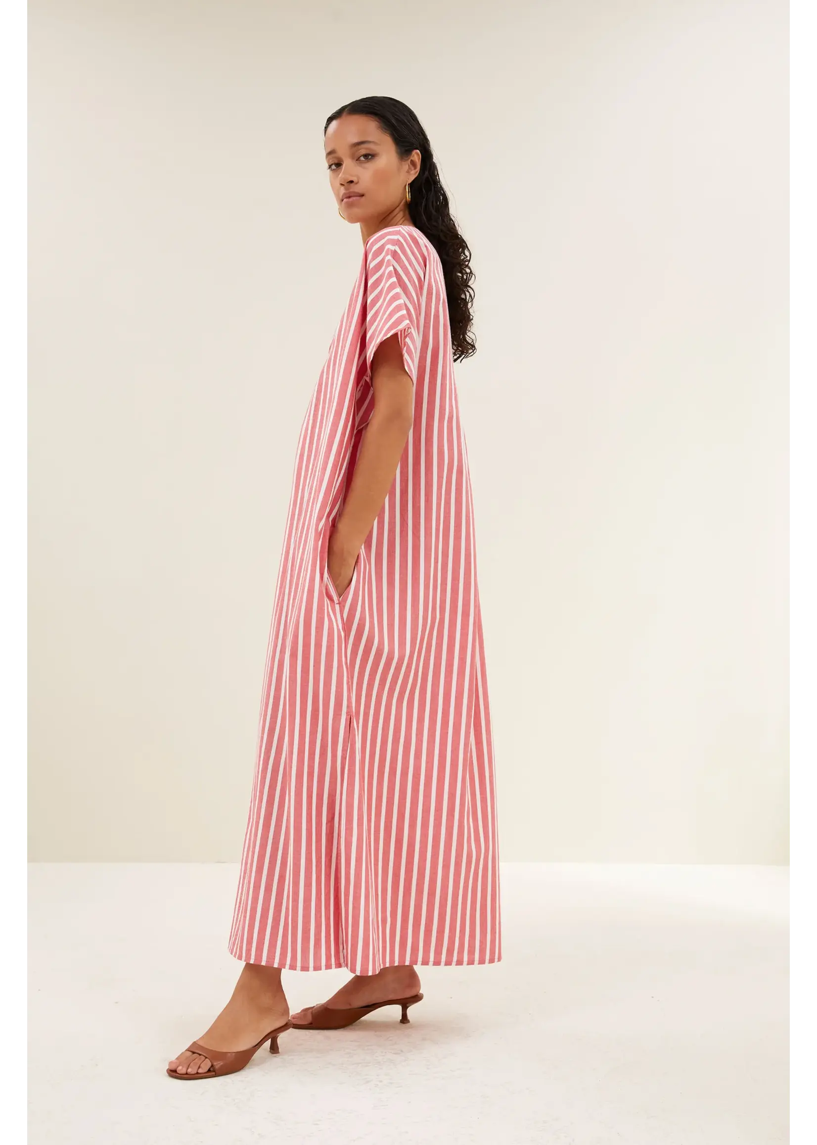 BY-BAR BB BALI SS DRESS RED STRIPE