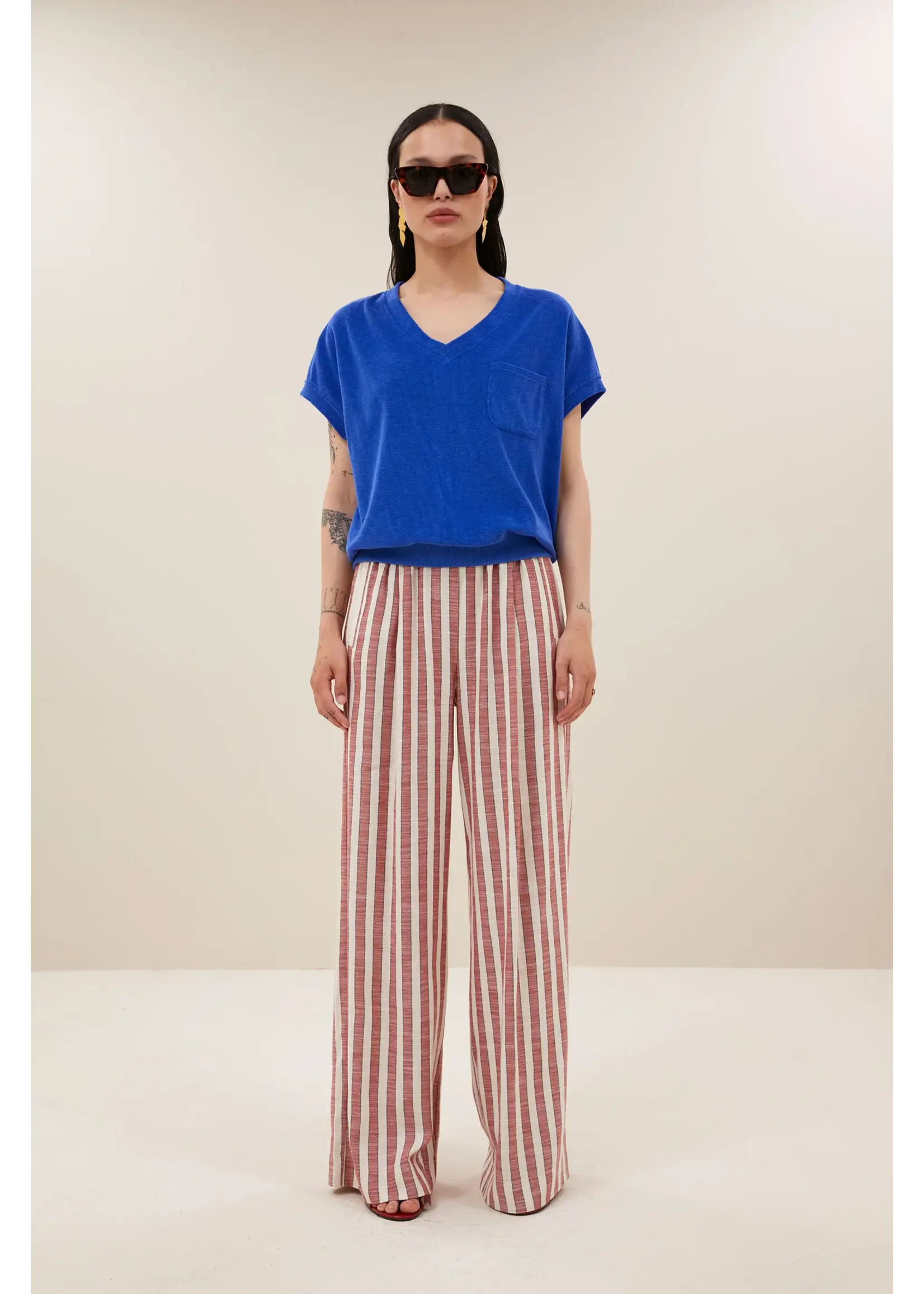 BY-BAR BB TYLER SLUB TOP AZUL BLUE