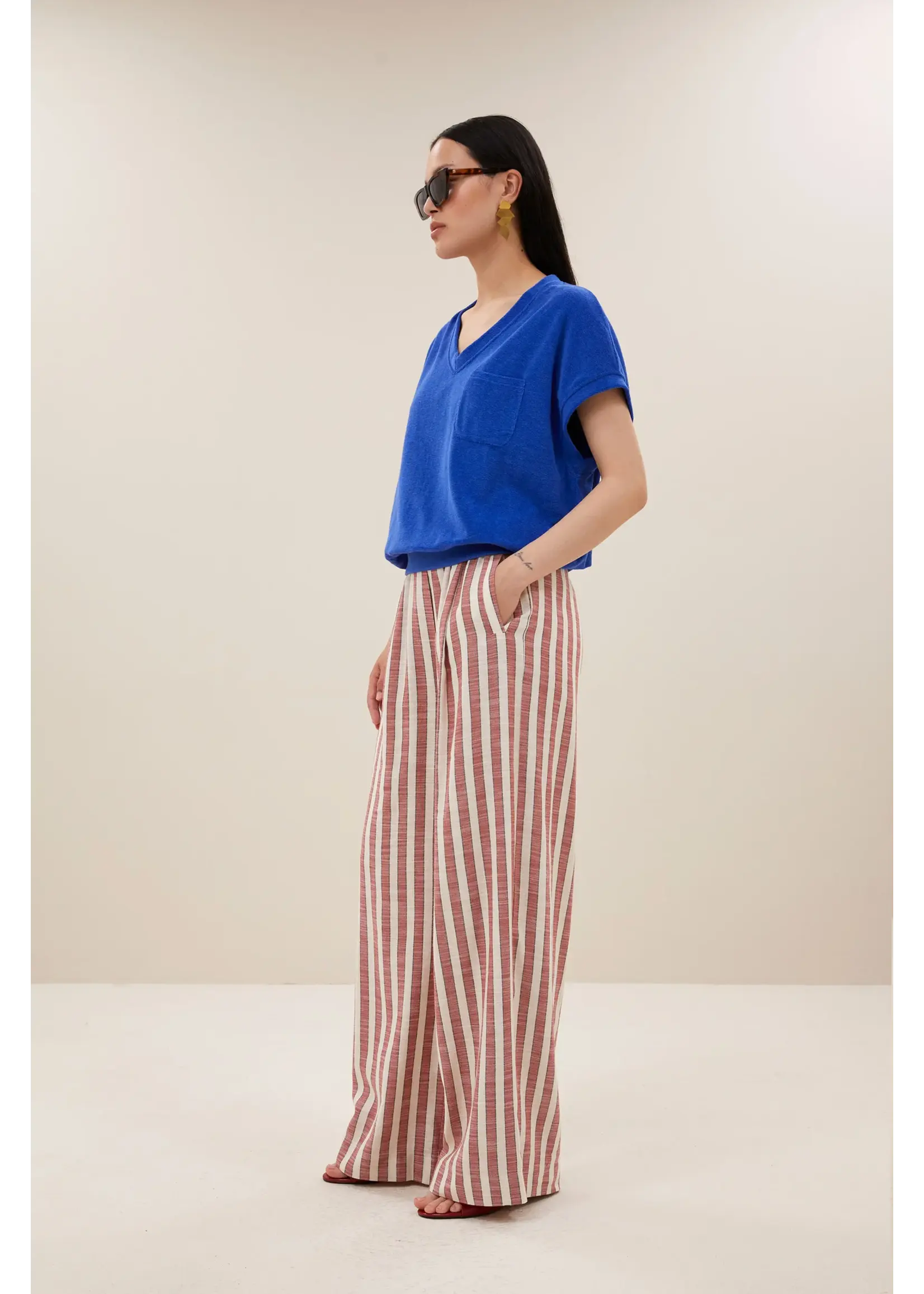 BY-BAR BB TYLER SLUB TOP AZUL BLUE