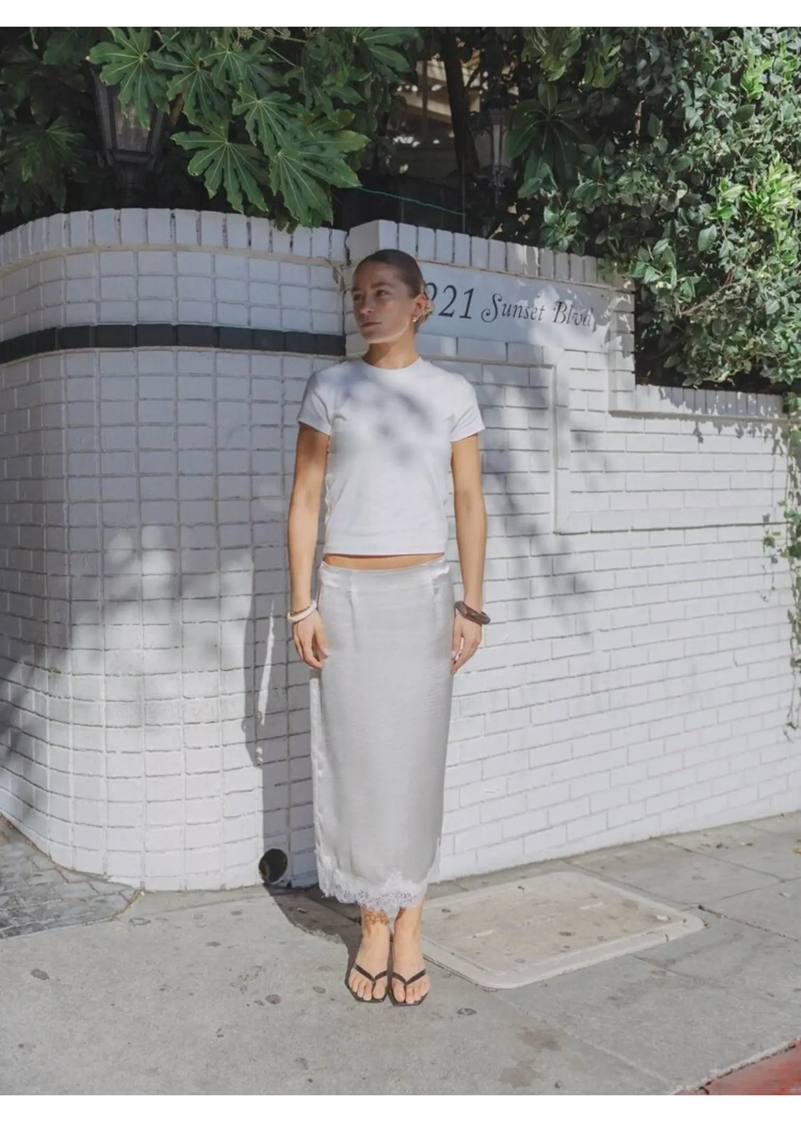 LES SOEURS LS CELIA LACE SKIRT ECRU