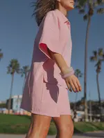 LES SOEURS LS GLORIA DENIM DRESS LIGHT PINK
