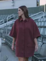 LES SOEURS LS GLORIA DENIM  DRESS BORDEAUX