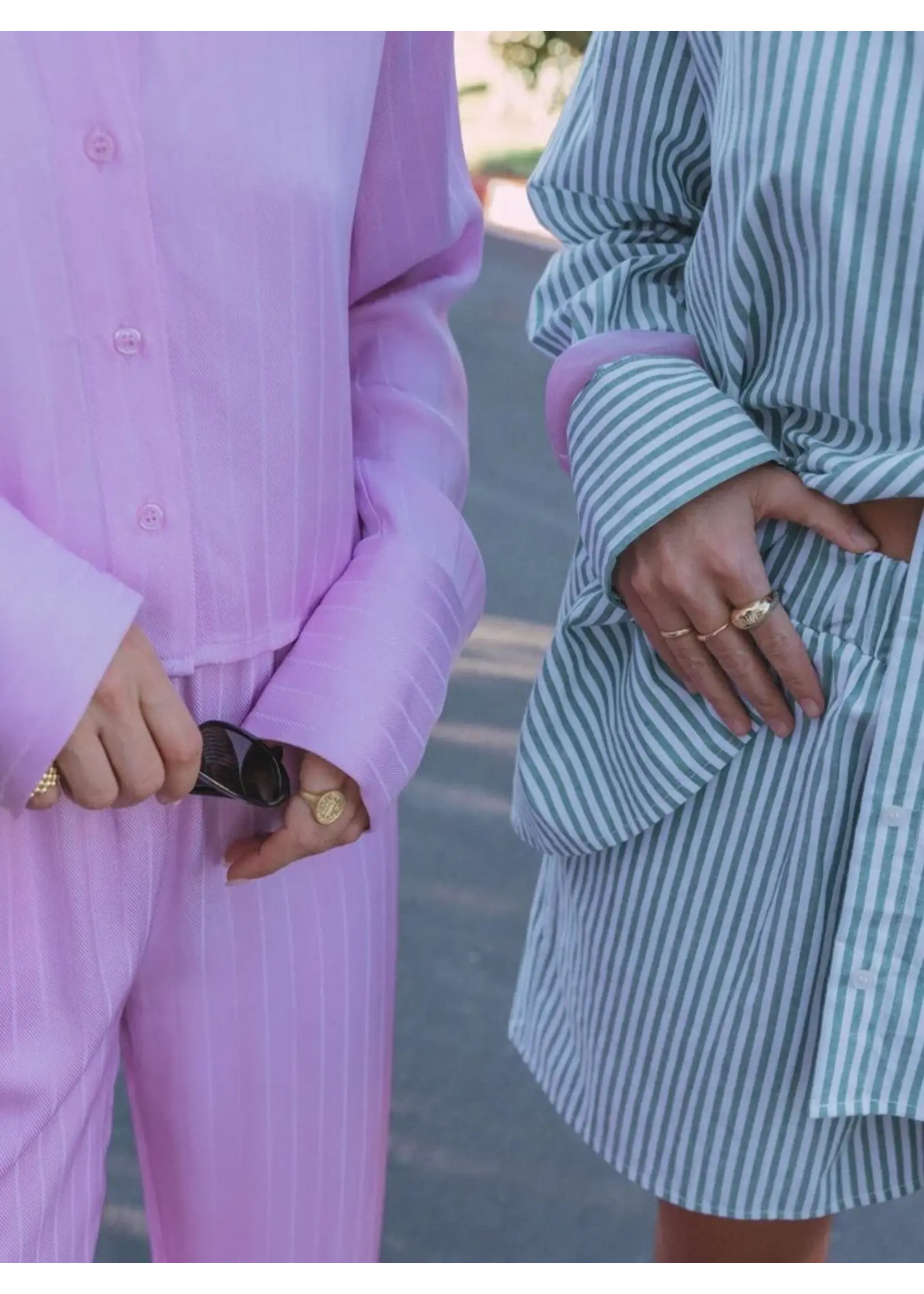 LES SOEURS LS IVY SHORTS STRIPED GREEN WHITE