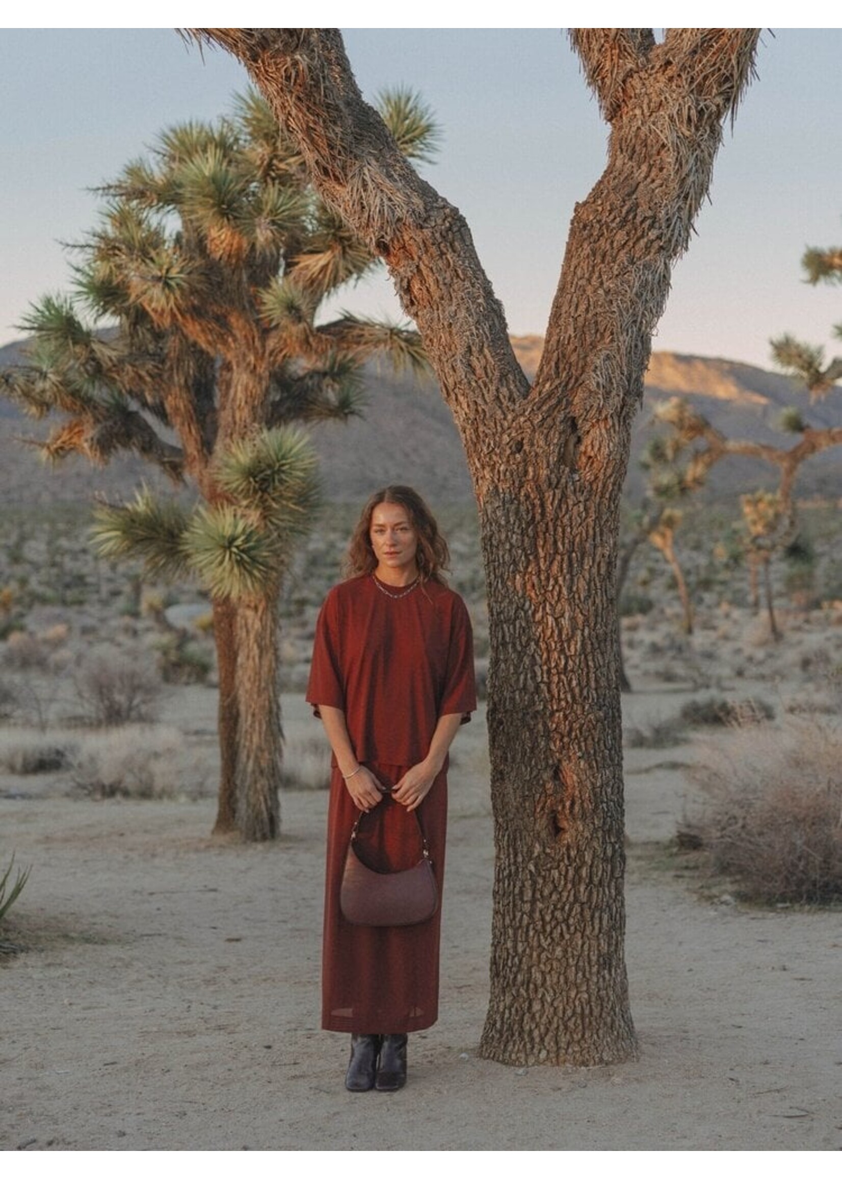 LES SOEURS LS RAIN MIDI SKIRT BORDEAUX