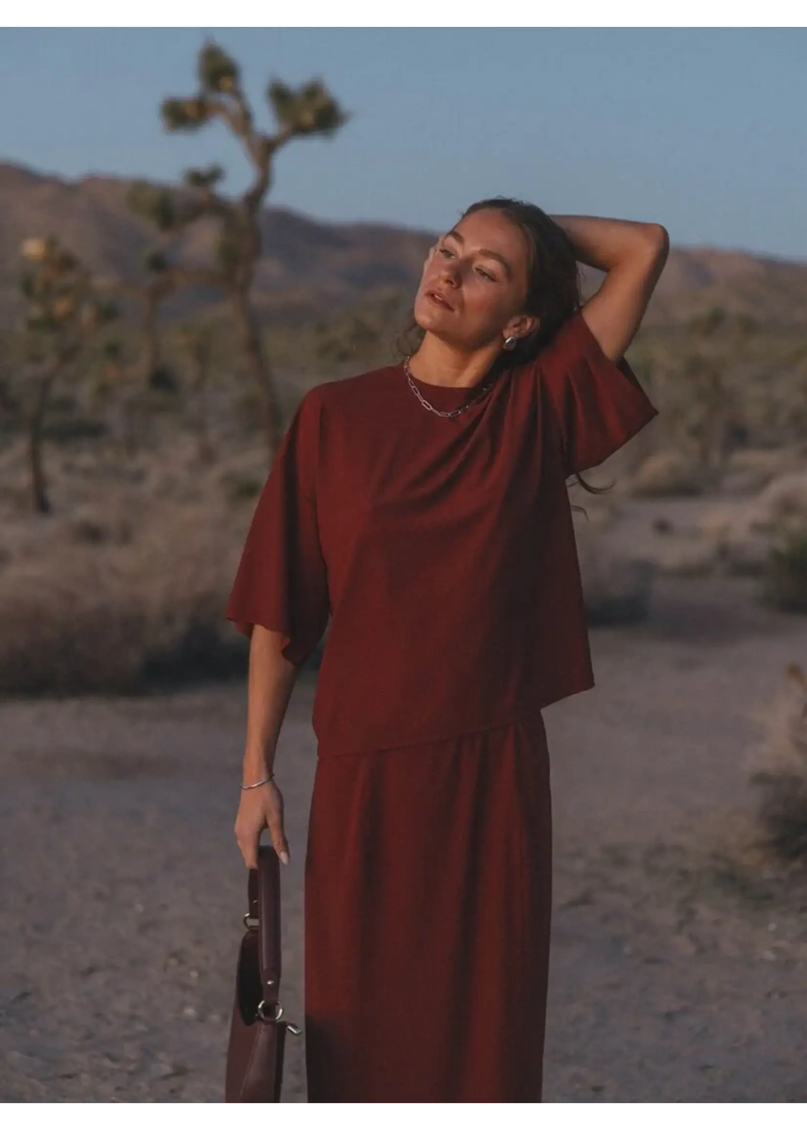 LES SOEURS LS DALLAS T-SHIRT SS BORDEAUX