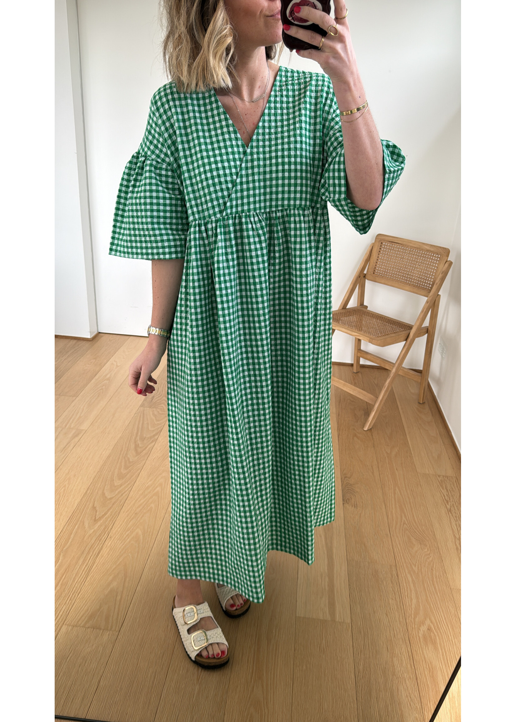 EDITED ED ELOY DRESS SS EGRET + JELLY BEAN