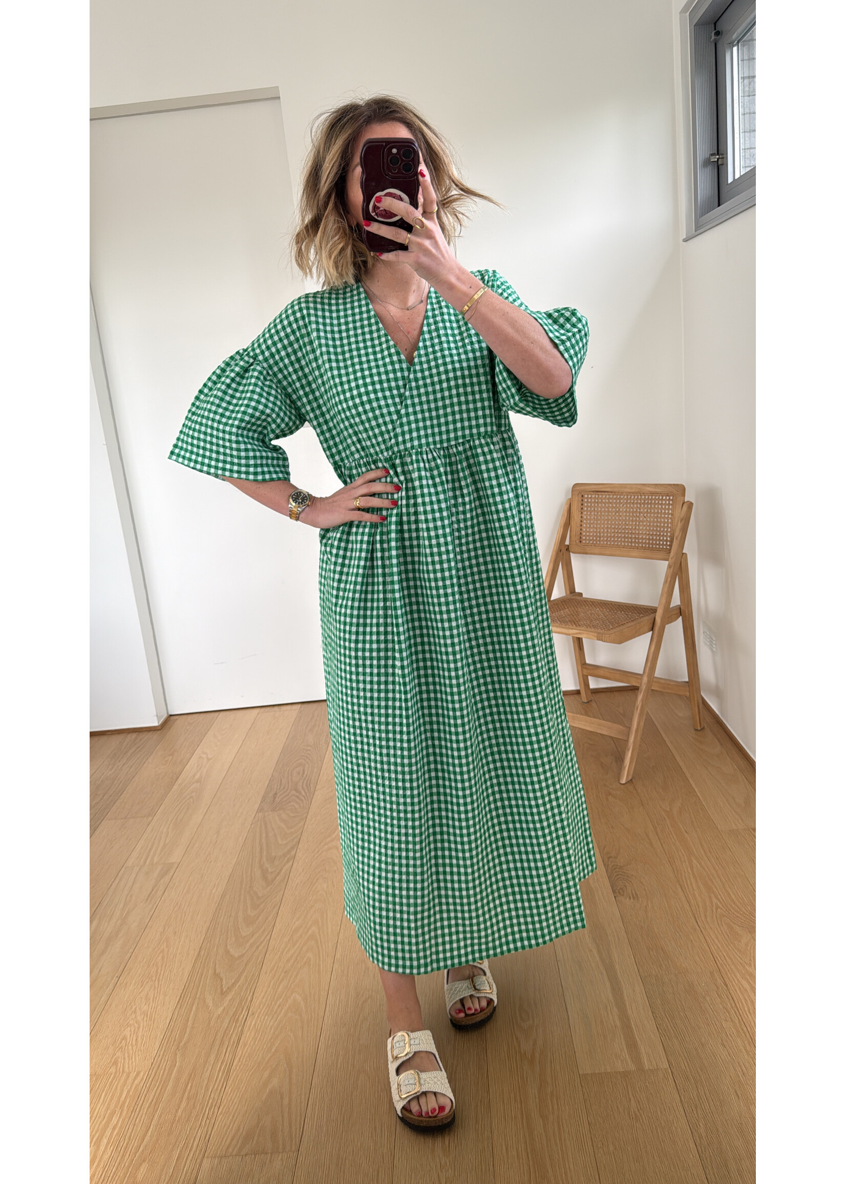 EDITED ED ELOY DRESS SS EGRET + JELLY BEAN