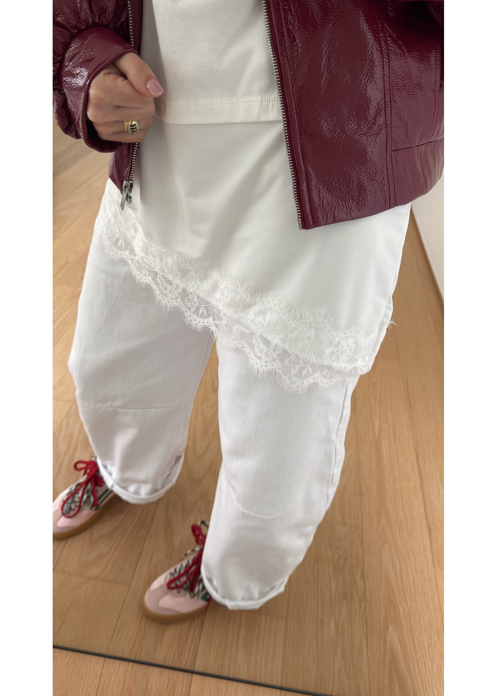 HYPEDROP HDKORA SS BOXY LAYERED LACE TSHIRT WHITE