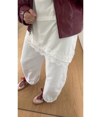 HYPEDROP HDKORA SS BOXY LAYERED LACE TSHIRT WHITE