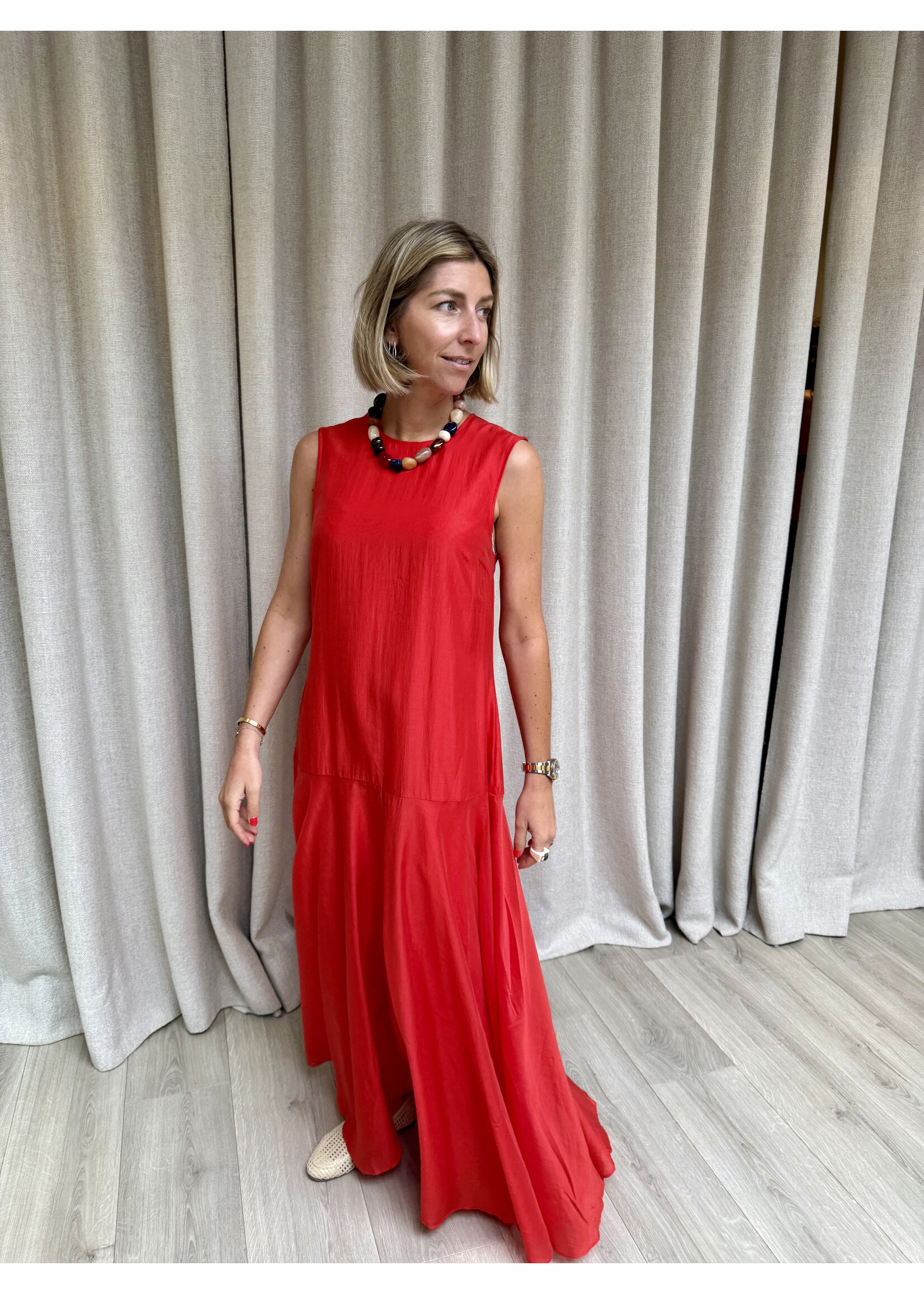 YAS YASPERA SL ANKLE DRESS POINSETTA