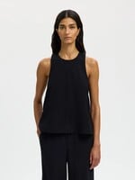 SELECTED FEMME SLWLUISA SL LINEN BLEND TOP NOOS BLACK