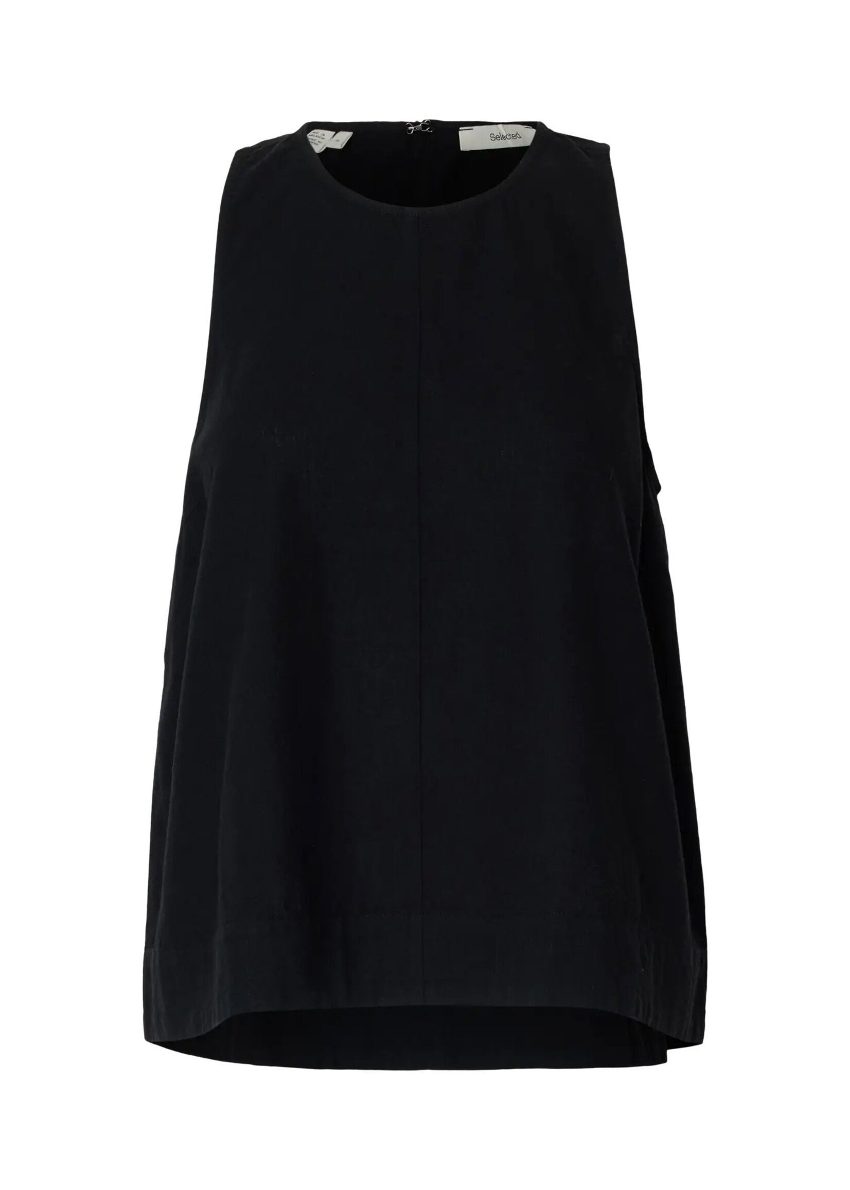SELECTED FEMME SLWLUISA SL LINEN BLEND TOP NOOS BLACK