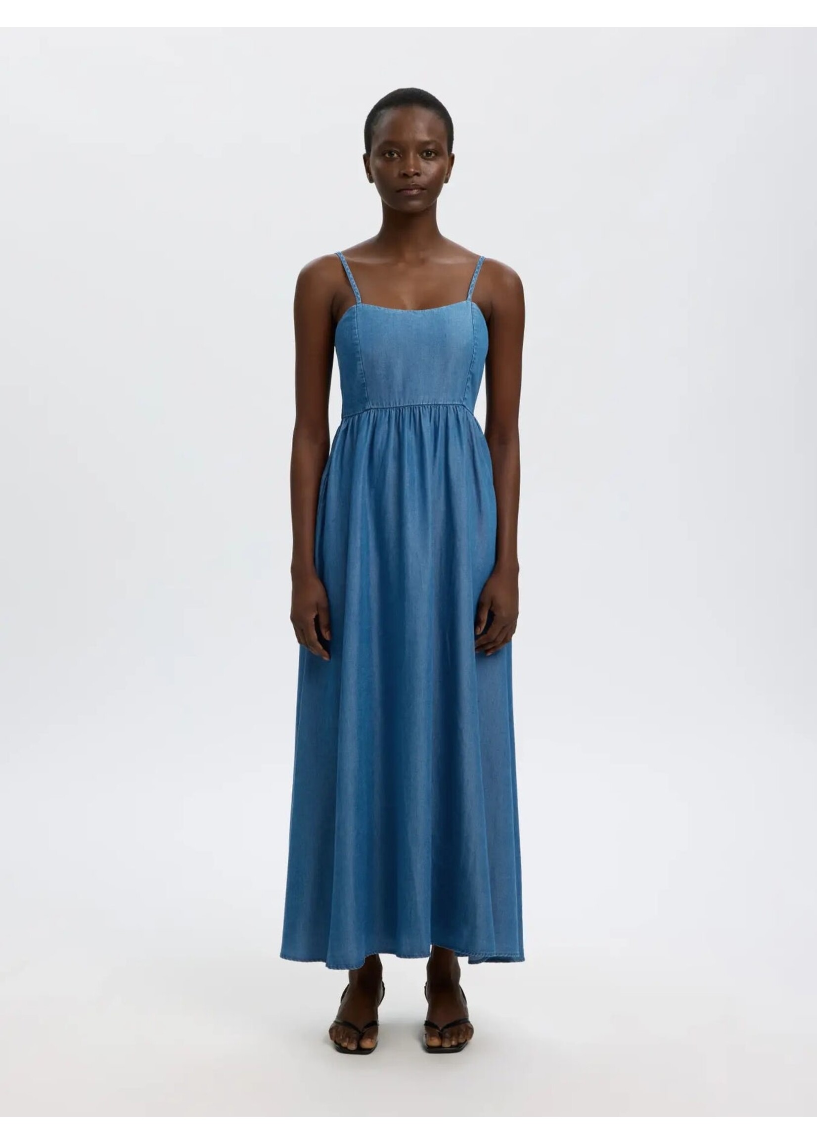 SELECTED FEMME SLFJANNA REGULAR SL ANKLE DRESS MED BLUE DENIM