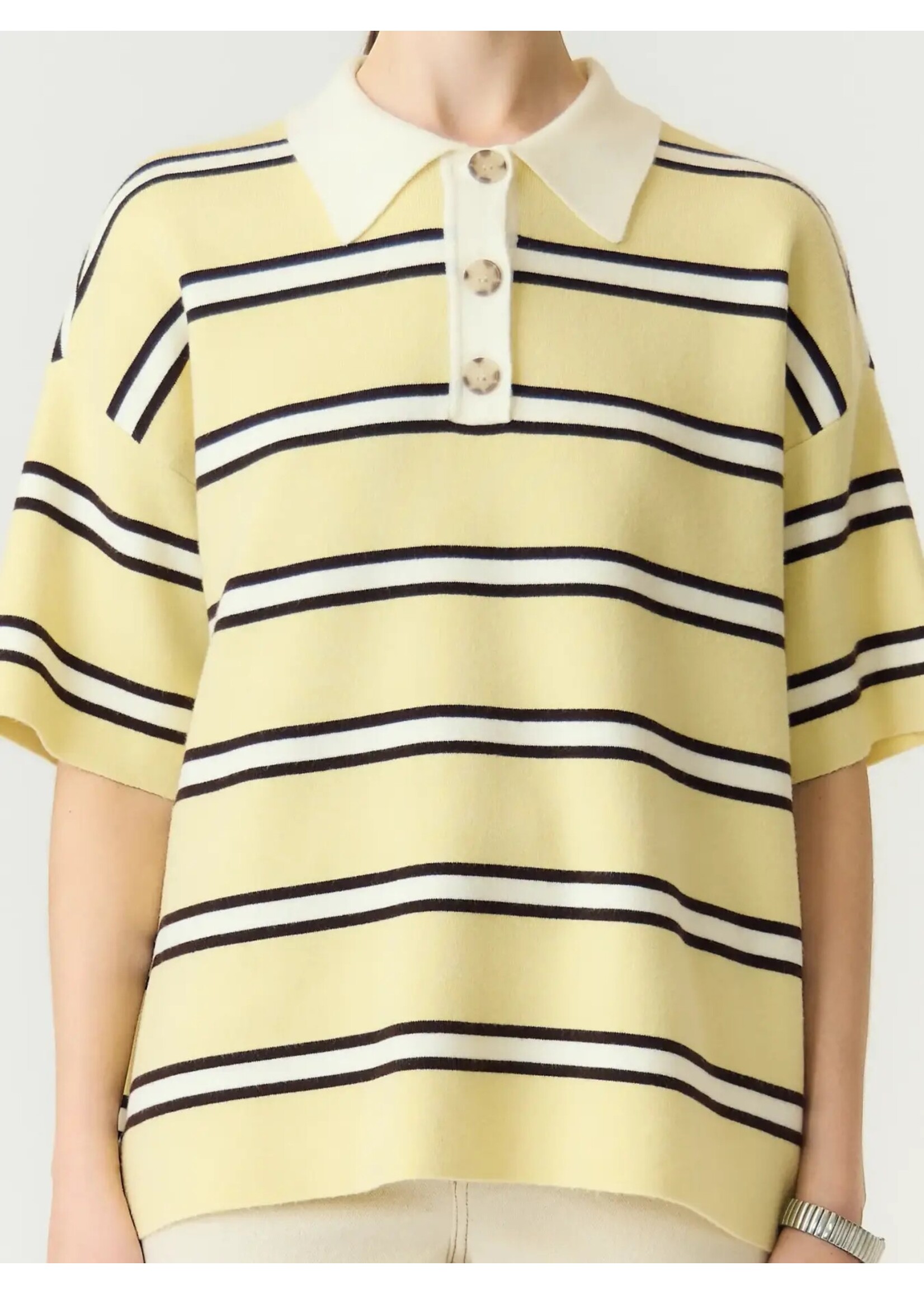 YAS YASISABELL 2/4  KNIT STRIPES ANISE/BROWN