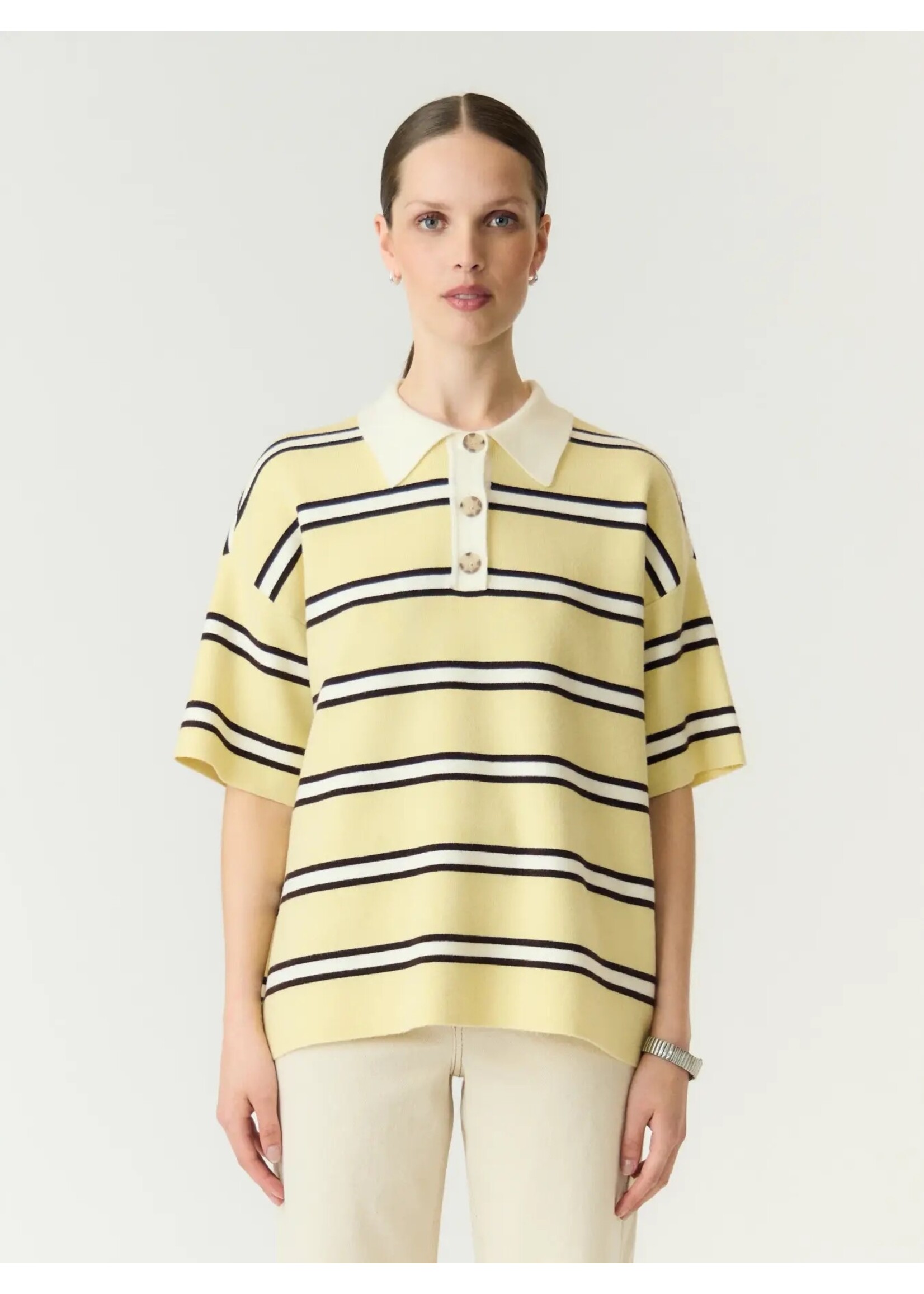 YAS YASISABELL 2/4  KNIT STRIPES ANISE/BROWN