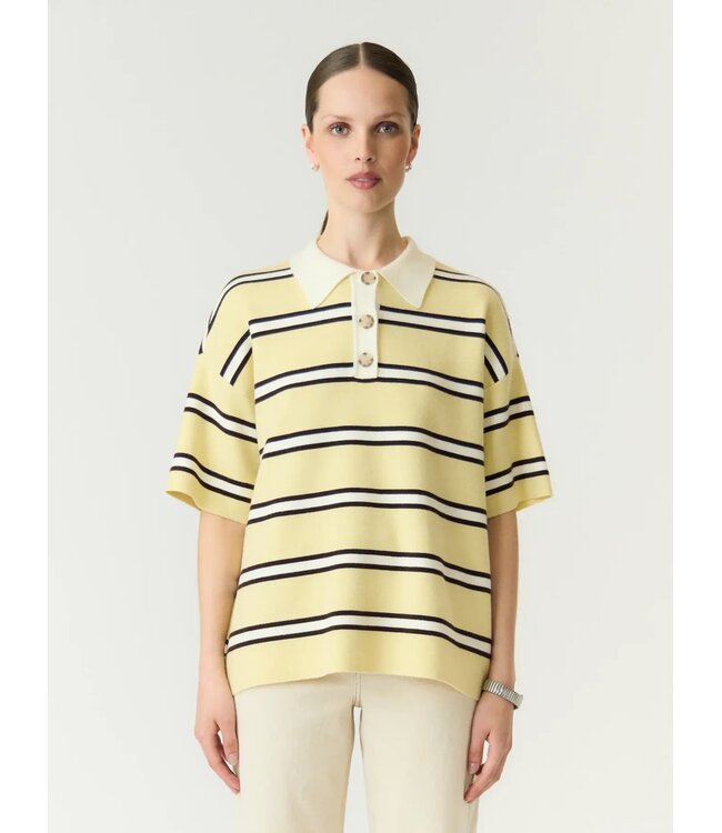 YAS YASISABELL 2/4  KNIT STRIPES ANISE/BROWN
