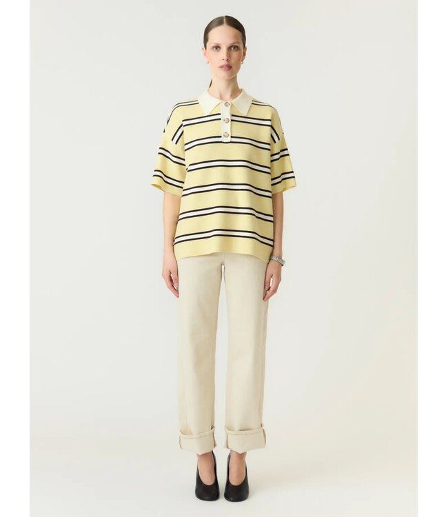YAS YASISABELL 2/4  KNIT STRIPES ANISE/BROWN