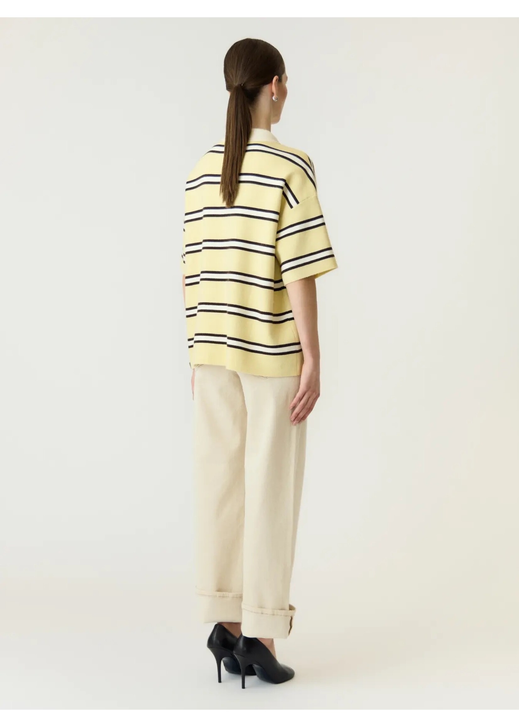 YAS YASISABELL 2/4  KNIT STRIPES ANISE/BROWN
