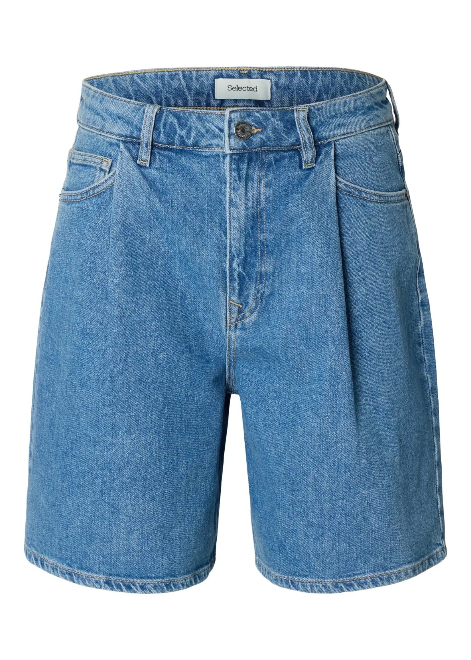 SELECTED FEMME SLFWIDE MERLE-KORI HW DENIM SHORTS LIGHT BLUE