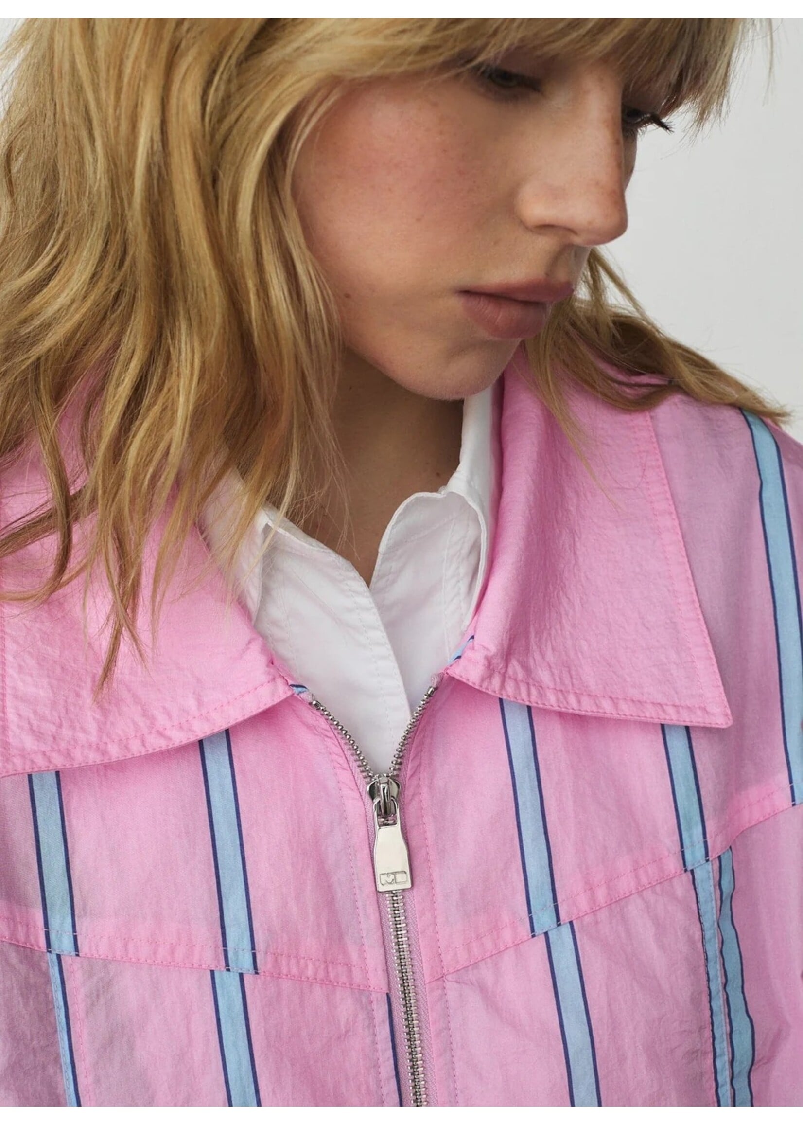 LAAGAM LA WATSON BOMBER PINK STRIPED