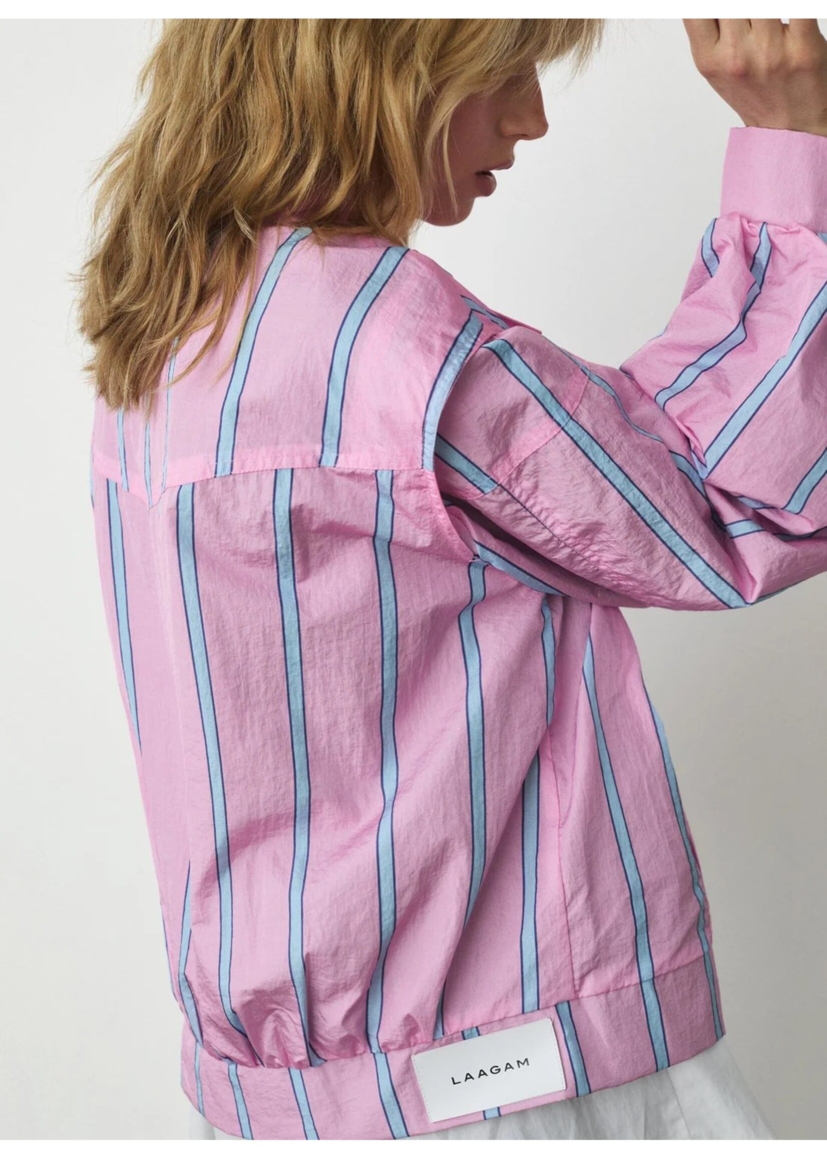 LAAGAM LA WATSON BOMBER PINK STRIPED