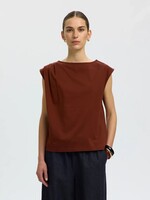 SELECTED FEMME SLFCALLI SL TOP CHERRY MAHOGANY