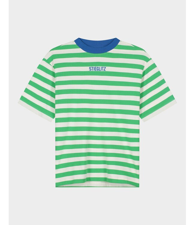 STIEGLITZ ST CAIRA T-SHIRT SS GREEN STRIPE