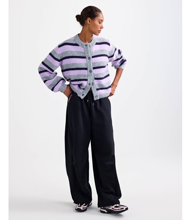 STIEGLITZ ST MOYA CARDIGAN SRIPE PURPLE/GREY/LILA