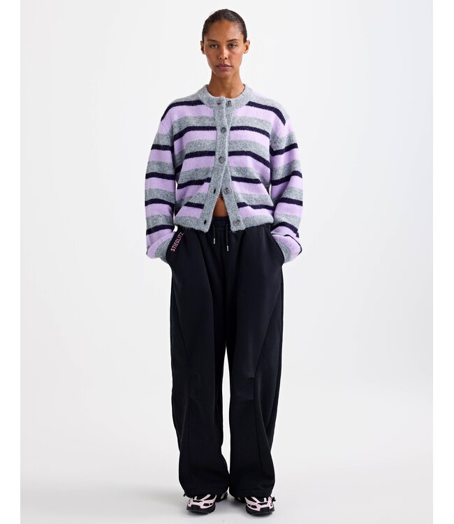 STIEGLITZ ST MOYA CARDIGAN SRIPE PURPLE/GREY/LILA