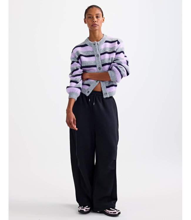 STIEGLITZ ST MOYA CARDIGAN SRIPE PURPLE/GREY/LILA