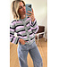 STIEGLITZ ST MOYA CARDIGAN SRIPE PURPLE/GREY/LILA