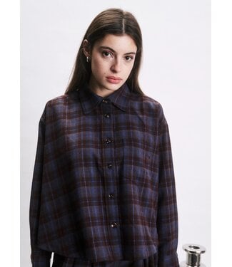 JIJI JI ROMAIN SHIRT CHECK BORDEAUX/BLUE