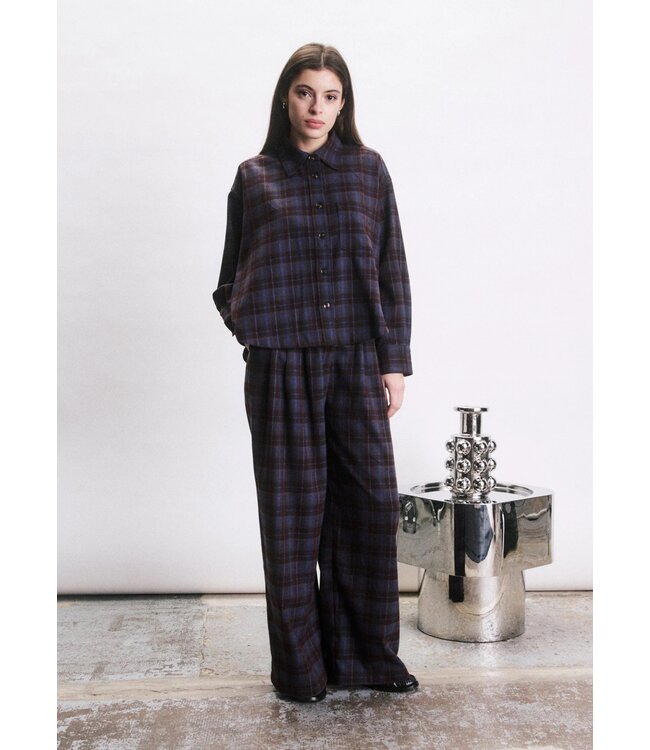 JIJI JI ROMAIN SHIRT CHECK BORDEAUX/BLUE