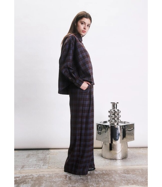 JIJI JI ROMAIN SHIRT CHECK BORDEAUX/BLUE