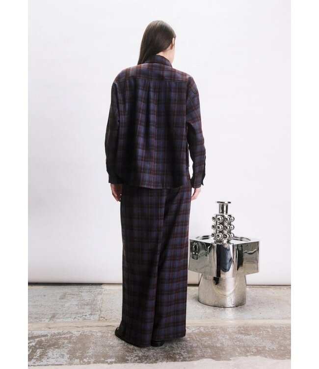 JIJI JI ROMAIN SHIRT CHECK BORDEAUX/BLUE