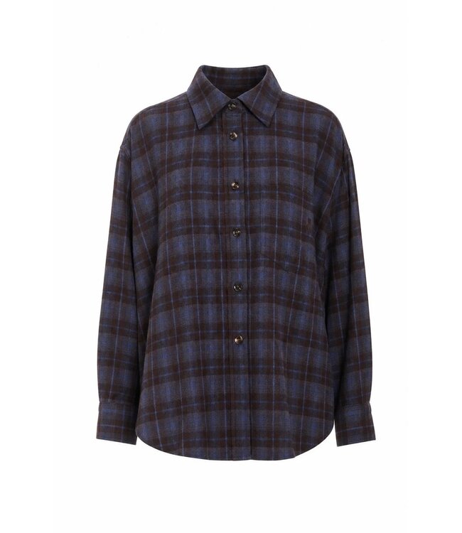 JIJI JI ROMAIN SHIRT CHECK BORDEAUX/BLUE