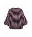JIJI JI LUC TSHIRT LM STRIPES AUBERGINE/CREME