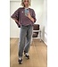 JIJI JI LUC TSHIRT LM STRIPES AUBERGINE/CREME