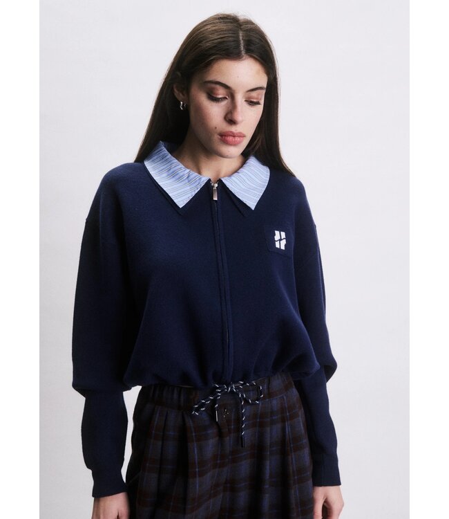 JIJI JI JIM CARDIGAN BLUE MARINE