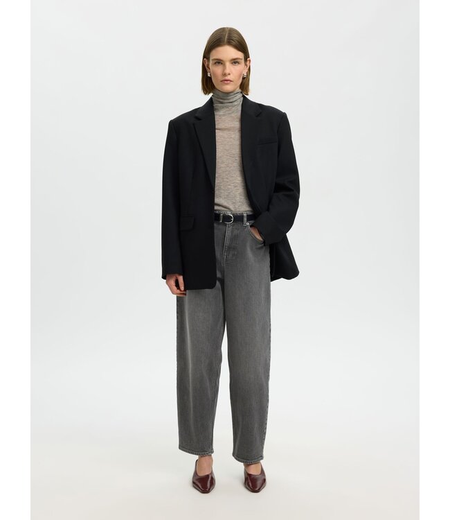 SELECTED FEMME SLWBARREL BEA-KORI HW JEANS NOOS MEDIUM GREY