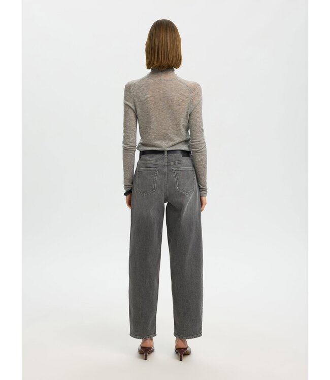 SELECTED FEMME SLWBARREL BEA-KORI HW JEANS NOOS MEDIUM GREY