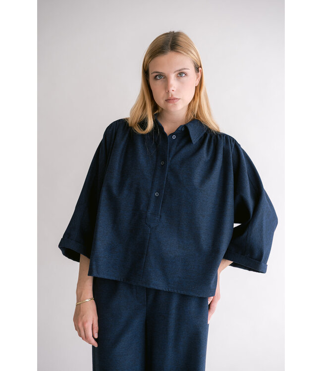 HELD HE MAYA NEW BLOUSE SOLID NAVY