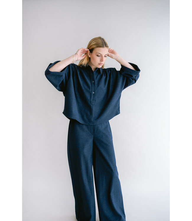 HELD HE MAYA NEW BLOUSE SOLID NAVY
