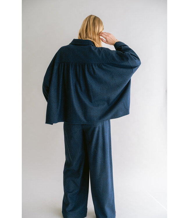 HELD HE MAYA NEW BLOUSE SOLID NAVY