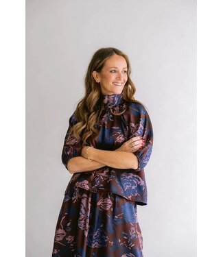 HELD HE MABEL BLOUSE BORDEAUX FLOWER
