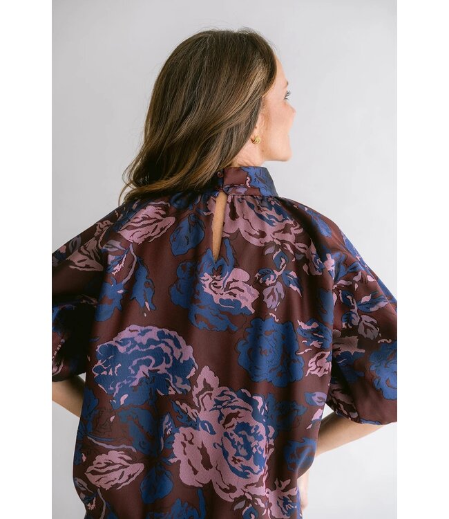 HELD HE MABEL BLOUSE BORDEAUX FLOWER
