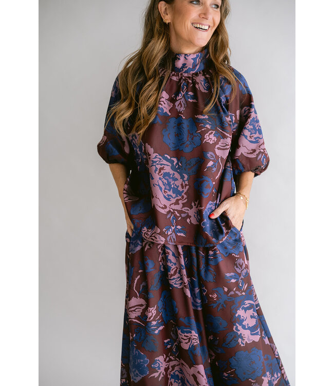 HELD HE JUJLIETTE SKIRT BORDEAUX FLOWER