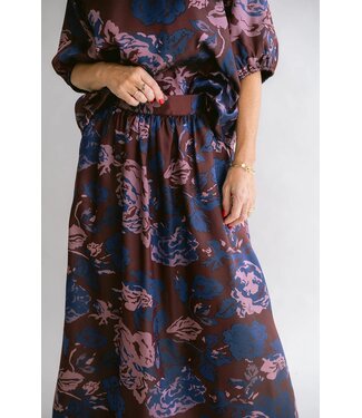 HELD HE JUJLIETTE SKIRT BORDEAUX FLOWER