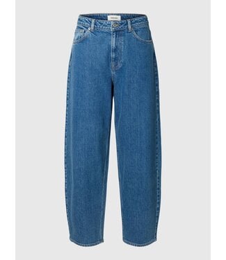 SELECTED FEMME SLWBARREL BEA-KORI HW JEANS NOOS MED BLUE