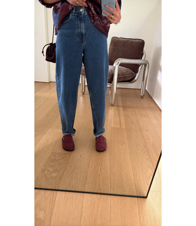 SELECTED FEMME SLWBARREL BEA-KORI HW JEANS NOOS MED BLUE